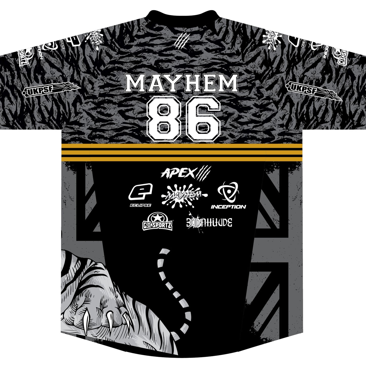 MAYHEM TIGERS 2024 BLACK TEAM JERSEY - UK EDITION