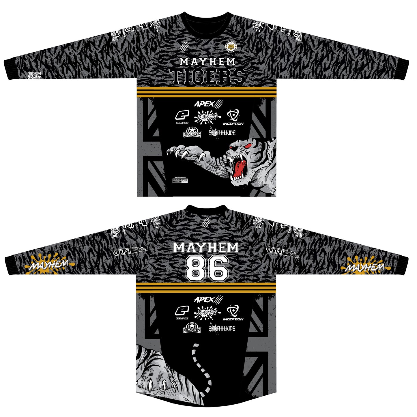 MAYHEM TIGERS 2024 BLACK TEAM JERSEY - UK EDITION